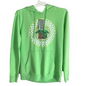 Women's St. Patrick's Day Baby Yoda Hooded Graphic Sweatshirt - Green Size XS
